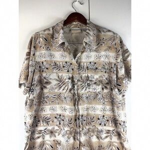 Alfred Dunner Beige Floral Men's Shirt